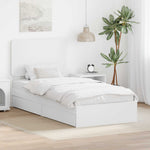 Tárolós Ágy fiókkal fejtámlával Fehér 90 x 190 cm Szerelt Fa
