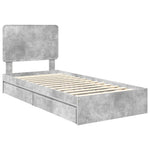 Tárolós Ágy fiókkal Beton Szürke 90 x 190 cm Szerelt Fa 4
