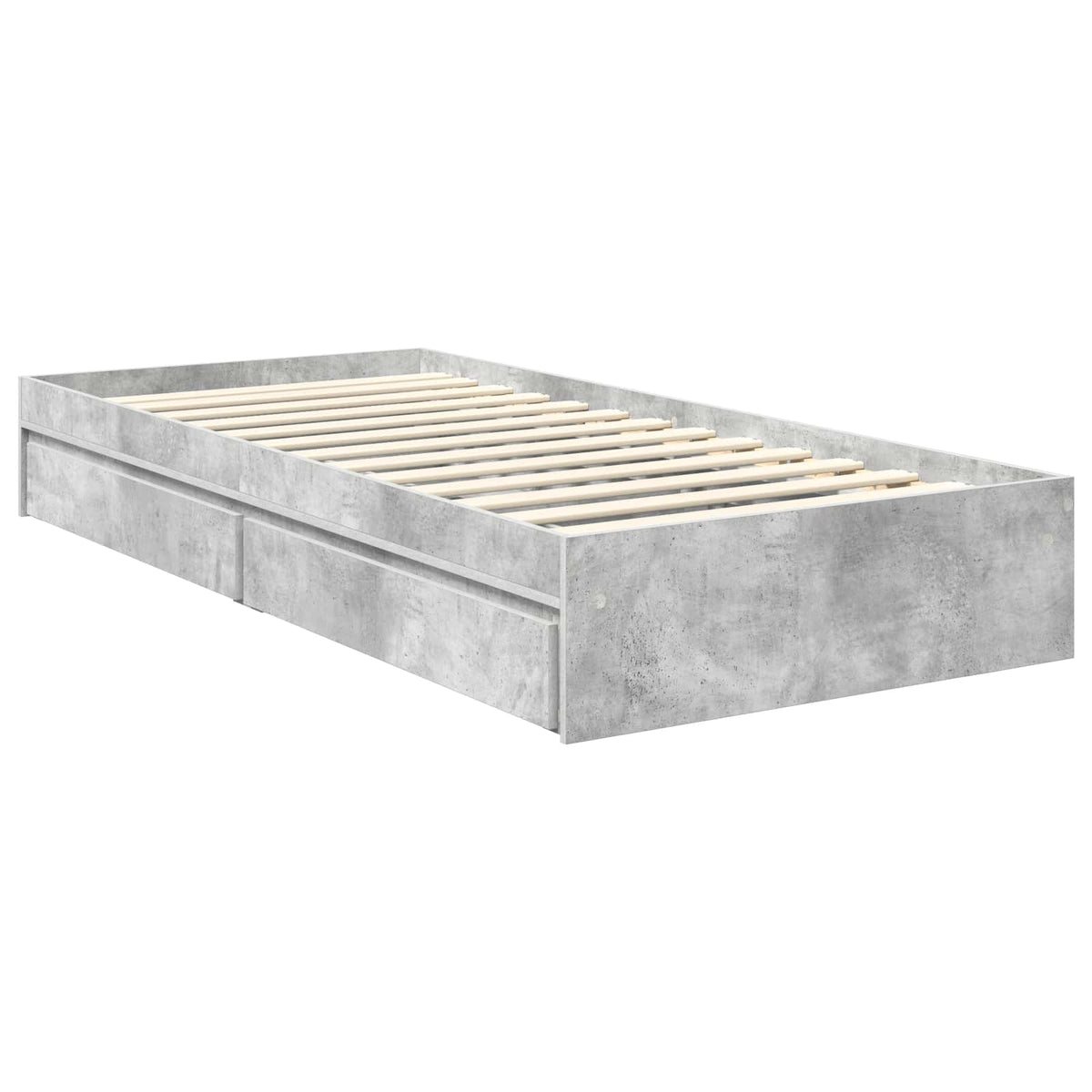 Tárolós Ágy fiókkal Beton Szürke 90 x 190 cm Szerelt Fa 6