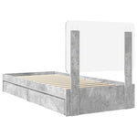 Tárolós Ágy fiókkal Beton Szürke 90 x 190 cm Szerelt Fa 10