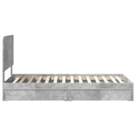 Tárolós Ágy fiókkal Beton Szürke 90 x 190 cm Szerelt Fa 9
