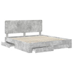 Ágykeret fiókkal tárolóval Beton Szürke 200 x 200 cm Szerelt Fa 5