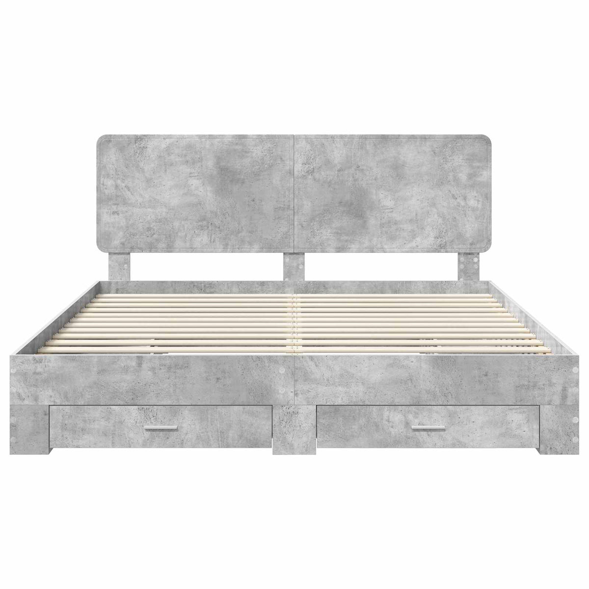 Ágykeret fiókkal tárolóval Beton Szürke 200 x 200 cm Szerelt Fa 8