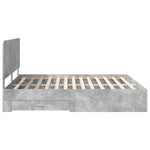 Ágykeret fiókkal tárolóval Beton Szürke 200 x 200 cm Szerelt Fa 9