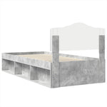 Ágykeret fejtámlával Beton Szürke 75 x 190 cm Tömör fenyőfa 9
