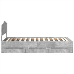 Ágykeret fiókkal tárolóval Beton Szürke 75 x 190 cm Mérnöki Fa 9