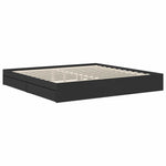 Tárolós Ágy fiókkal fejtámlával Fekete 200 x 200 cm Szerelt Fa 6