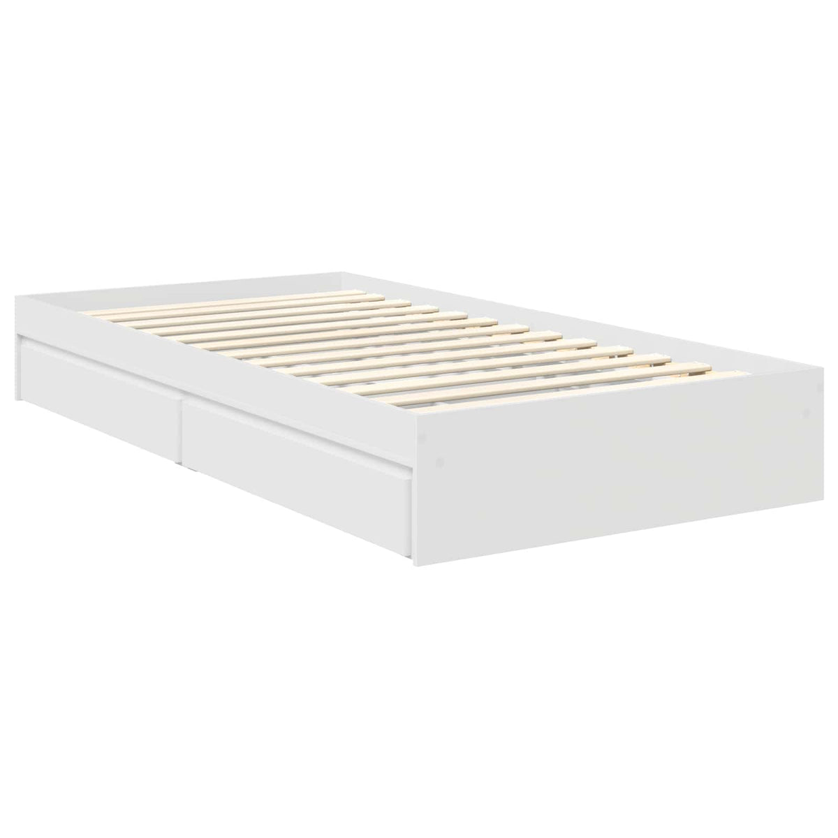 Tárolós Ágy fiókkal fejtámlával Fehér 100 x 200 cm Szerelt Fa 6