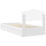 Tárolós Ágy fiókkal fejtámlával Fehér 90 x 190 cm Szerelt Fa 10