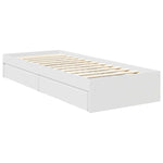 Tárolós Ágy fiókkal fejtámlával Fehér 70 x 190 cm Szerelt Fa 6