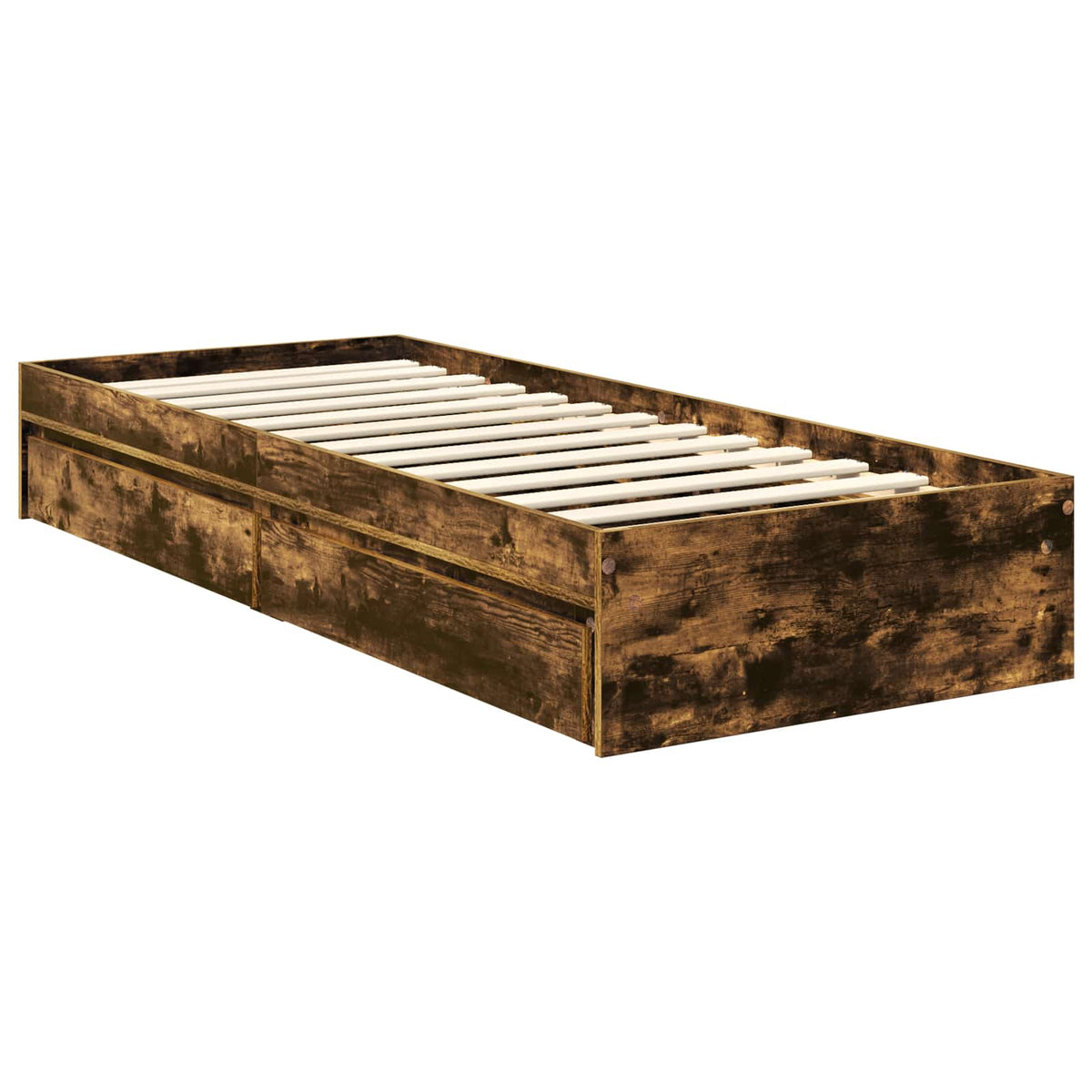 Tárolós Ágy fiókkal Füstölt tölgy 70 x 190 cm Szerelt Fa 6