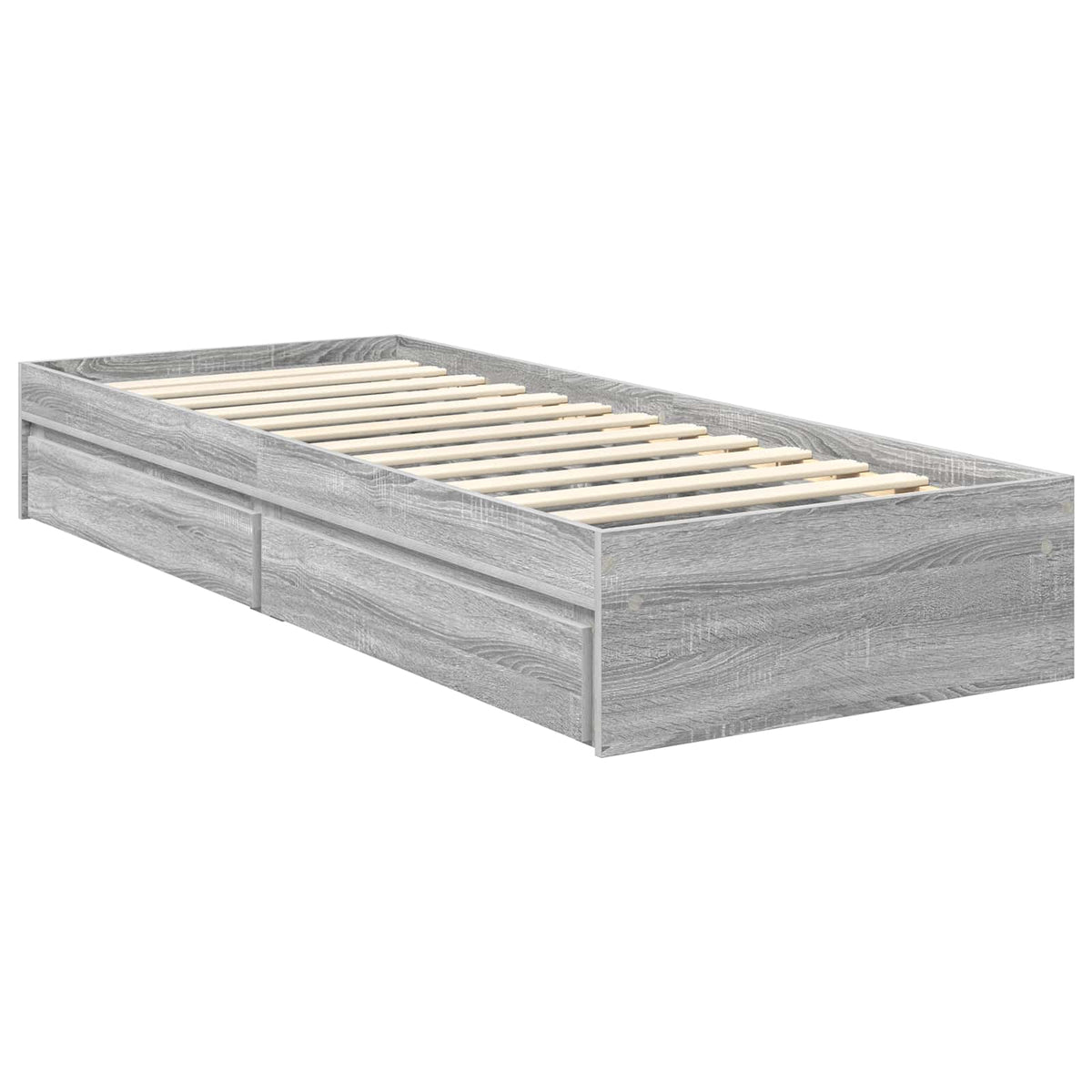 Tárolós Ágy fiókkal Szürke Sonoma 70 x 190 cm Szerelt Fa 6