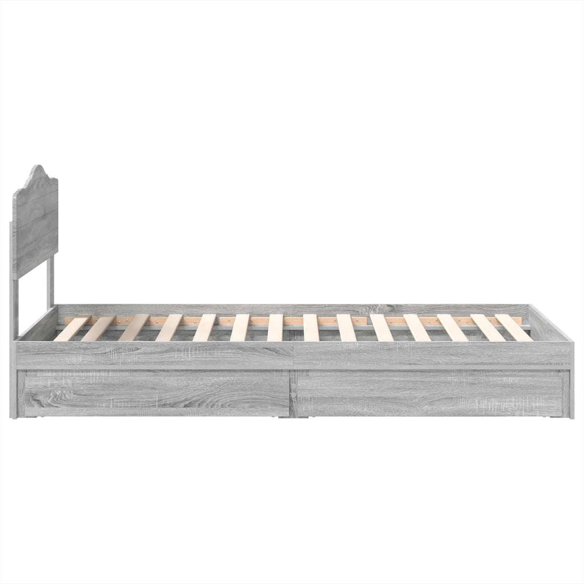 Tárolós Ágy fiókkal Szürke Sonoma 70 x 190 cm Szerelt Fa 9