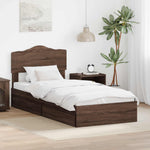 Tárolós Ágy fiókkal Barna Tölgy 70 x 190 cm Szerelt Fa