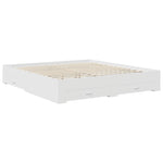 Ágykeret fiókkal fejtámlával Fehér 200 x 200 cm Szerelt Fa 6