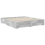 Ágykeret fiókkal tárolóval Beton Szürke 200 x 200 cm Szerelt Fa 6