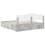 Ágykeret fiókkal tárolóval Beton Szürke 200 x 200 cm Szerelt Fa 10