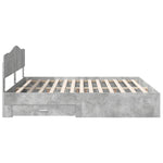 Ágykeret fiókkal tárolóval Beton Szürke 200 x 200 cm Szerelt Fa 9