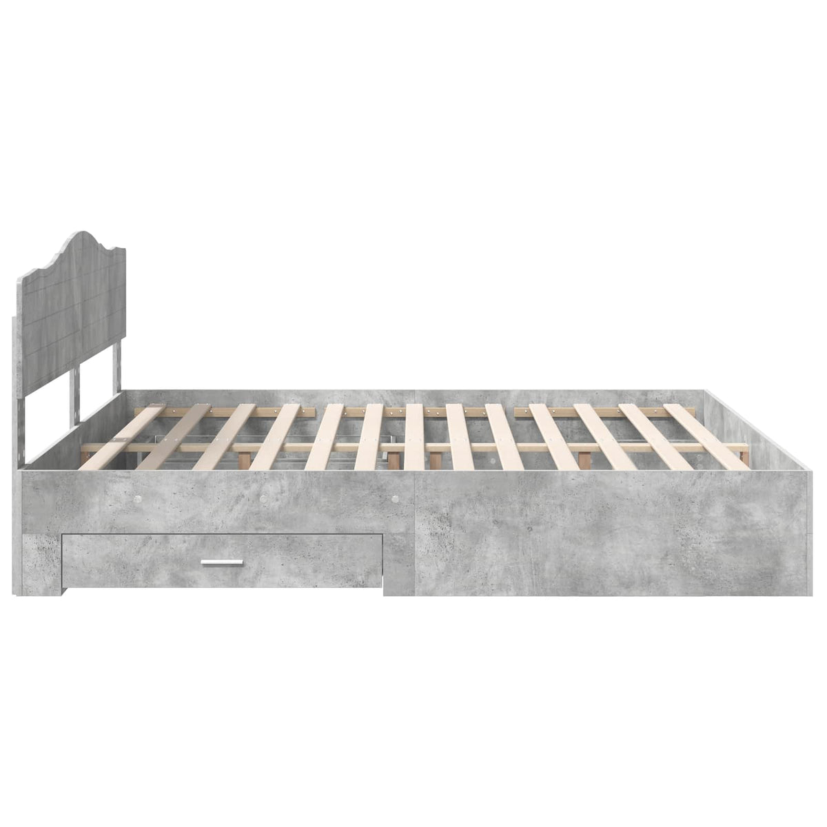 Ágykeret fiókkal tárolóval Beton Szürke 200 x 200 cm Szerelt Fa 9