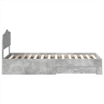 Ágykeret fiókkal tárolóval Beton Szürke 90 x 190 cm Szerelt Fa 8