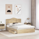 Tárolós Ágy fiókkal Sonoma tölgy 140 x 190 cm Szerelt Fa 3