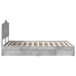 Tárolós Ágy fiókkal Beton Szürke 135 x 190 cm Szerelt Fa 9