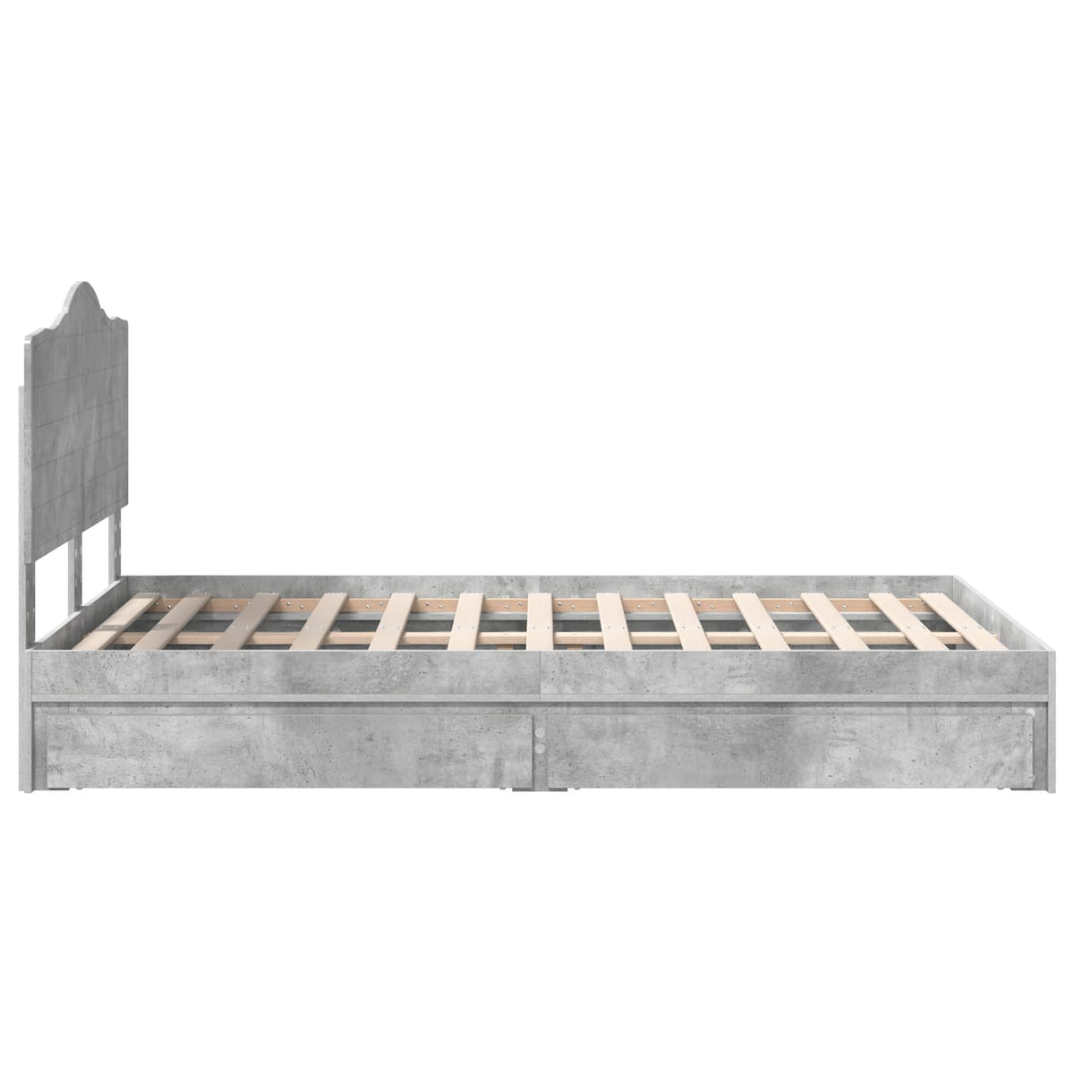 Tárolós Ágy fiókkal Beton Szürke 135 x 190 cm Szerelt Fa 9