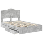 Tárolós Ágy fiókkal Beton Szürke 120 x 190 cm Szerelt Fa 5