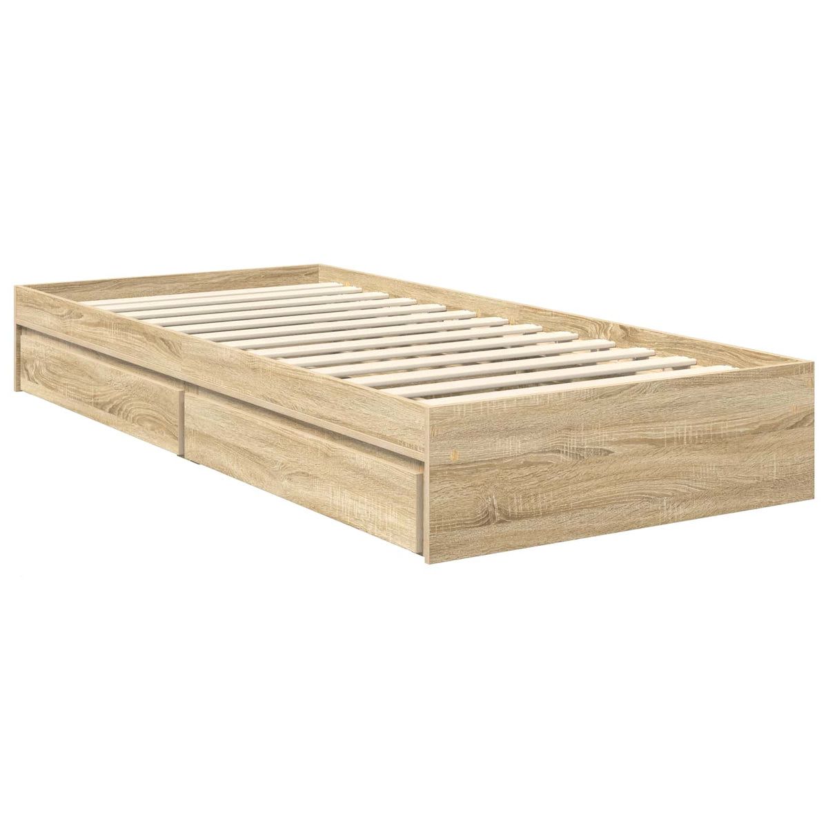 Tárolós Ágy fiókkal Sonoma tölgy 90 x 200 cm Szerelt Fa 6