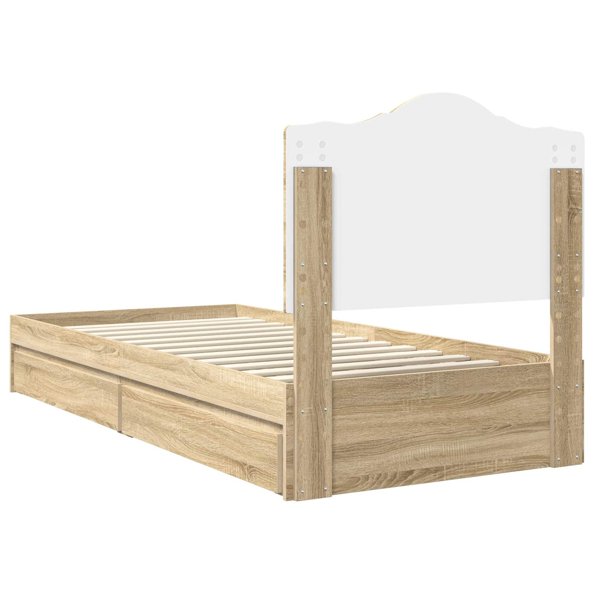 Tárolós Ágy fiókkal Sonoma tölgy 90 x 200 cm Szerelt Fa 10
