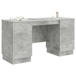 Asztal Betonszürke 142,5 x 50 x 75 cm Szerelt Fa 3