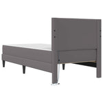 Ágykeret LED szalagokkal fejtámlával Szürke 90 x 190 cm Műbőr 10