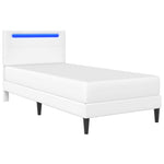 Ágykeret LED szalagokkal fejtámlával Fehér 90 x 190 cm Műbőr 5