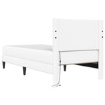 Ágykeret LED szalagokkal fejtámlával Fehér 90 x 190 cm Műbőr 10