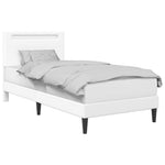 Ágykeret LED szalagokkal fejtámlával Fehér 90 x 190 cm Műbőr 3