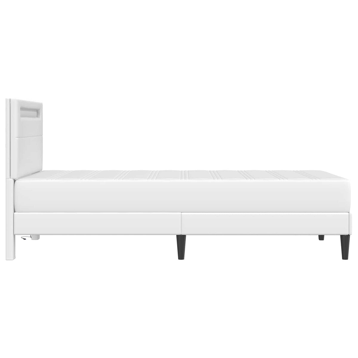 Ágykeret LED szalagokkal fejtámlával Fehér 90 x 190 cm Műbőr 9