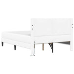 Ágykeret LED szalagokkal fejtámlával Fehér 140 x 190 cm Műbőr 10