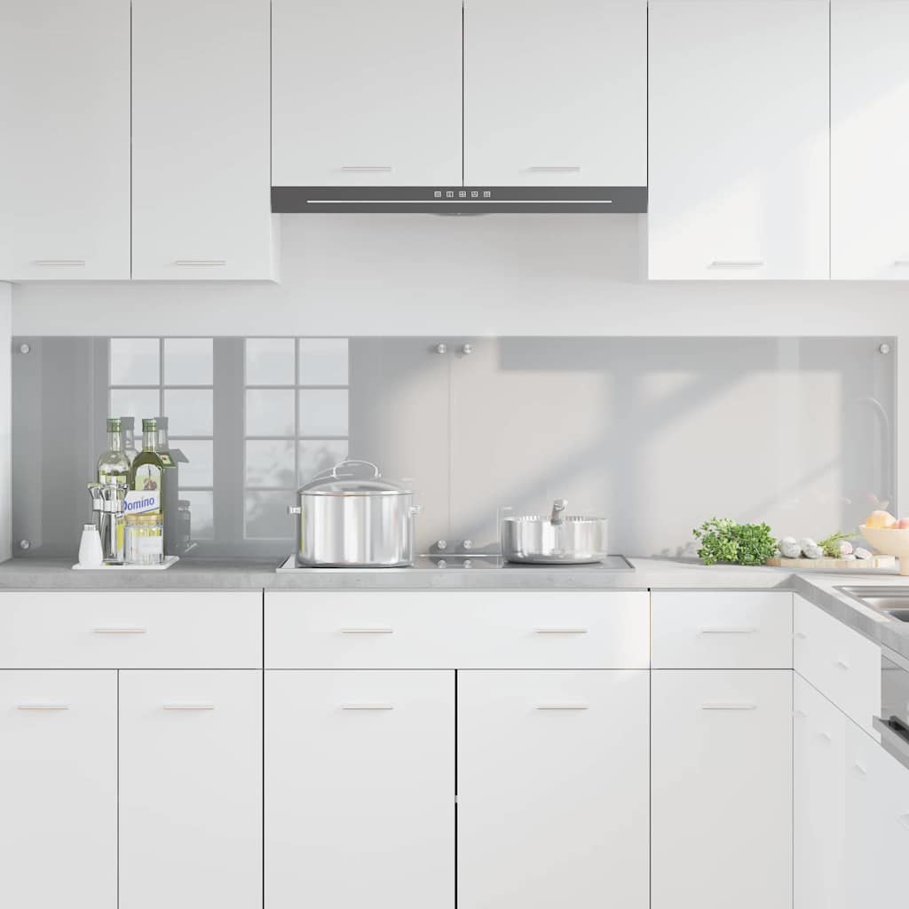 Konyhai hátfal 2 db Világosszürke 100 x 50 cm edzett üveg 3