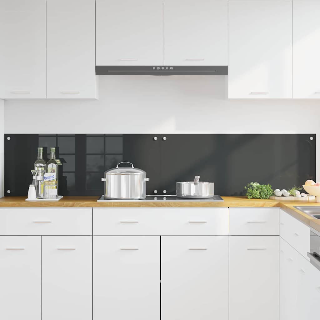 Konyhai hátfal 2 db Sötétszürke 100 x 40 cm edzett üveg 3