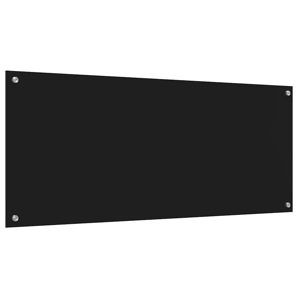 Konyhai hátfal 2 db Fekete 120 x 50 cm edzett üveg 6