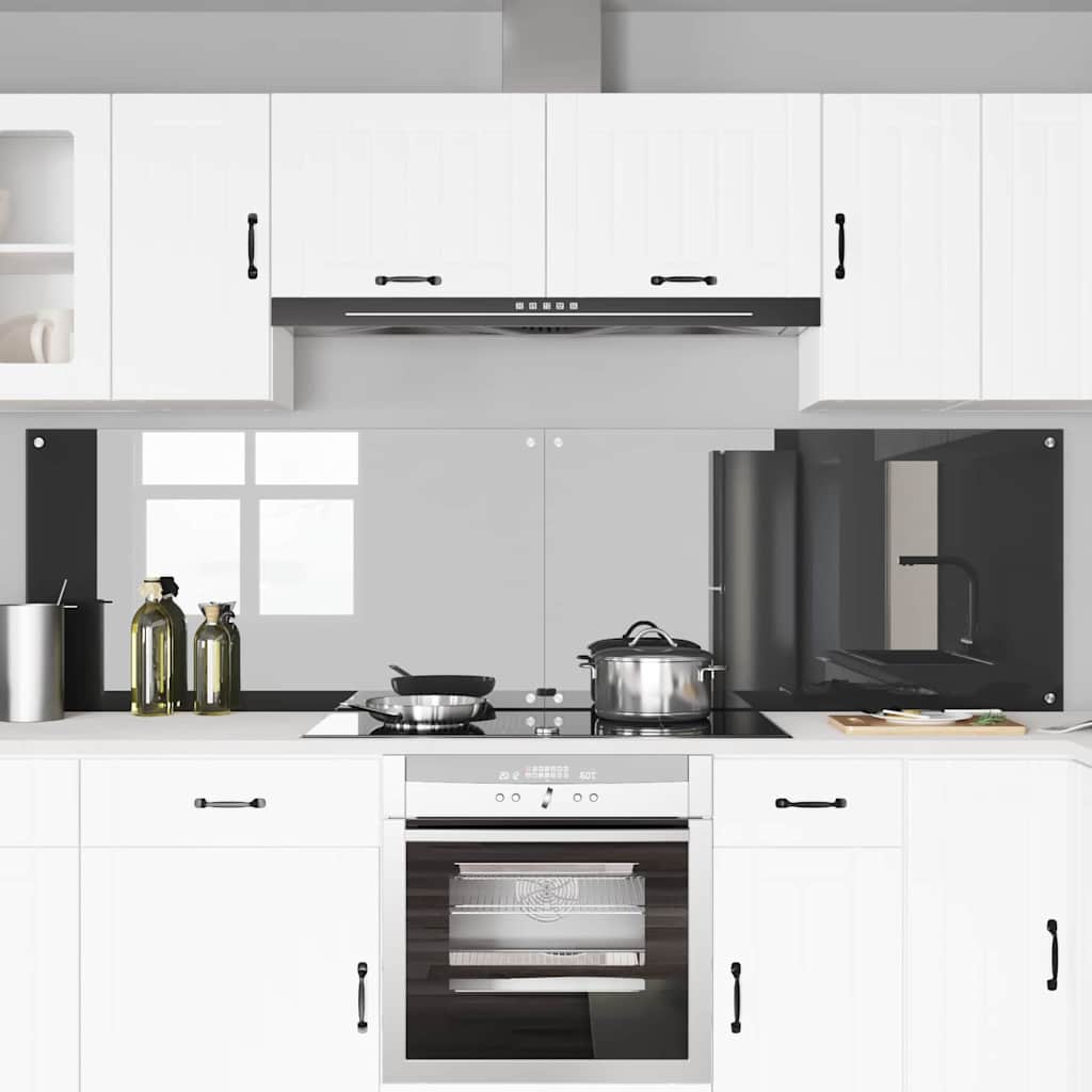 Konyhai hátfal 2 db Sötétszürke 110 x 60 cm edzett üveg 3