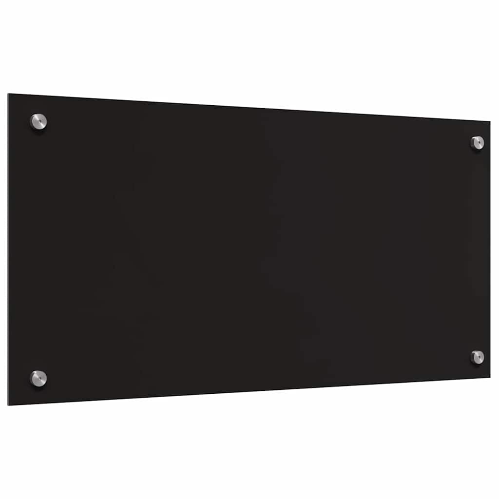 Konyhai hátfal 2 db Fekete 80 x 40 cm edzett üveg 6