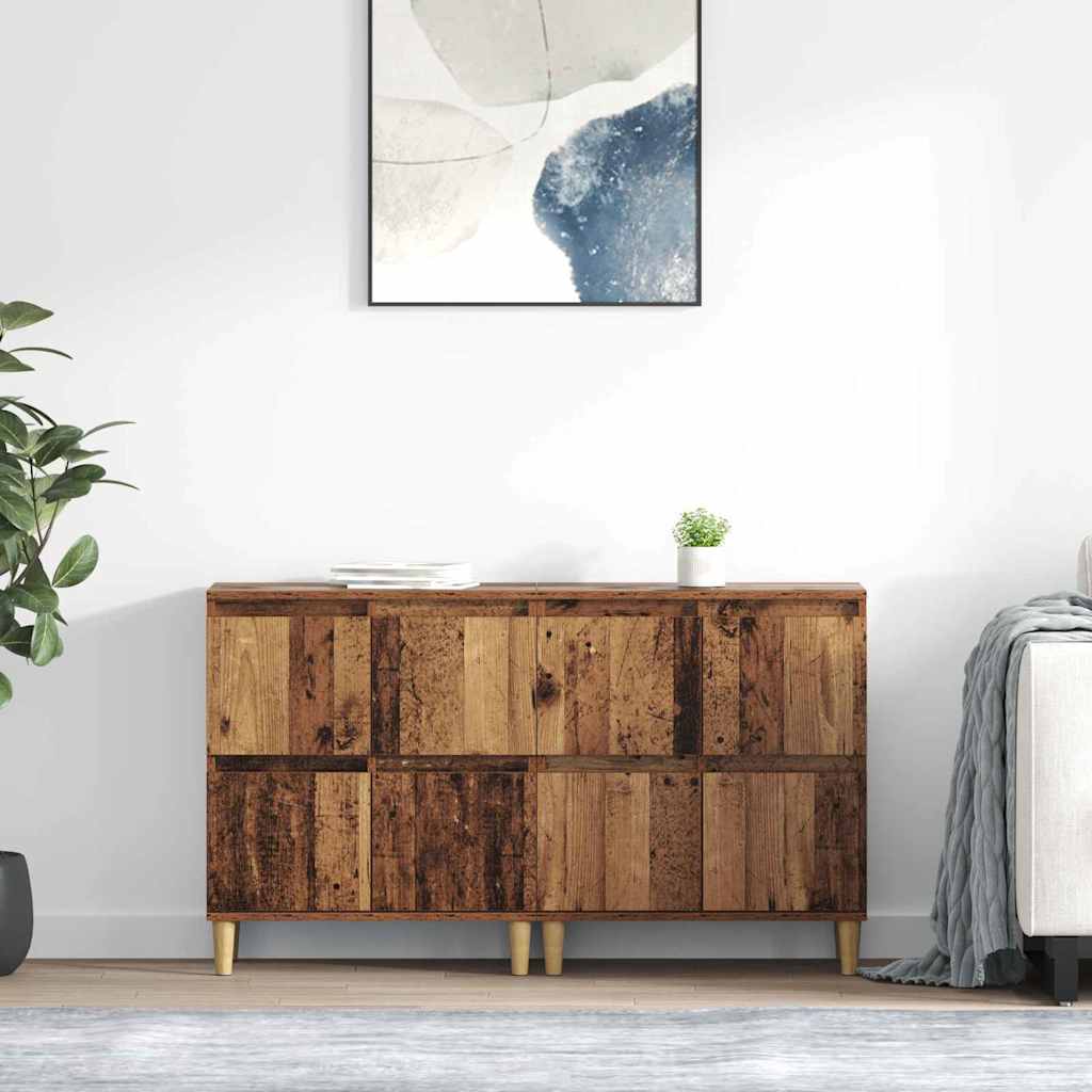 Oldalszekrények 2 db Öreg fa 60 x 35 x 70 cm Szerelt Fa
