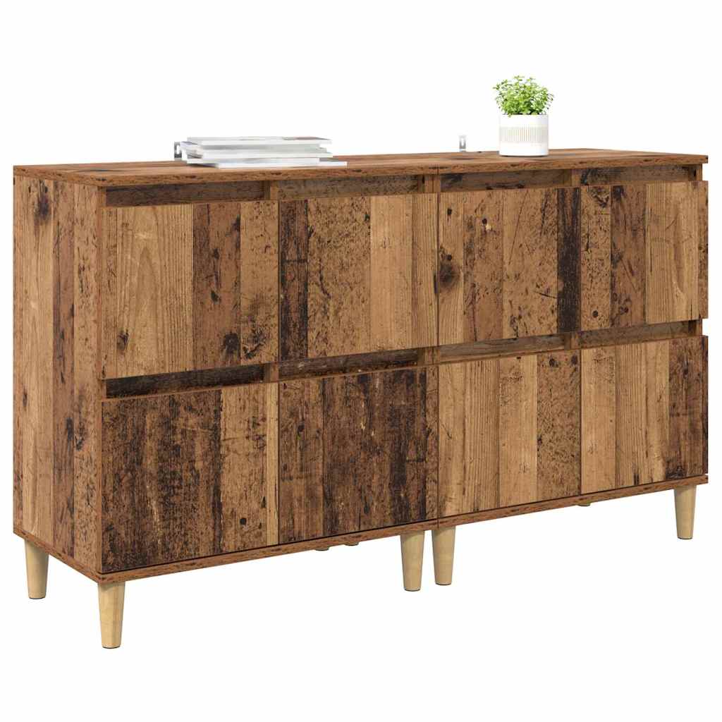 Oldalszekrények 2 db Öreg fa 60 x 35 x 70 cm Szerelt Fa 3