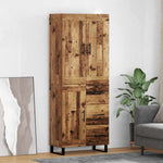 Magasfiú 2 db Öreg fa 69,5 x 34 x 180 cm Szerelt fa és Üveg