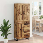 Magasfiú 2 db Öreg fa 69,5 x 34 x 180 cm Szerelt fa és Üveg 4