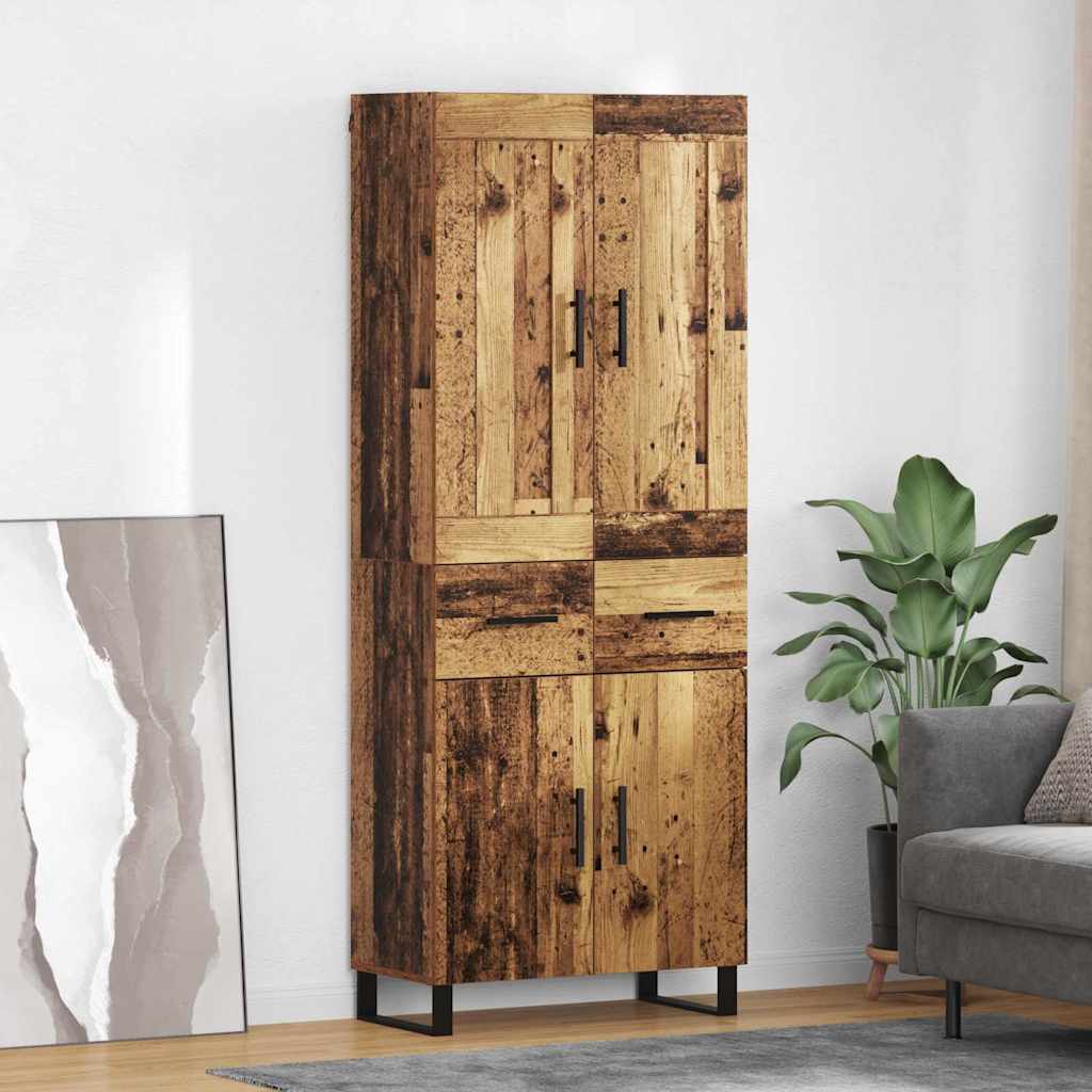 Magasfiú 2 db Öreg fa 69,5 x 34 x 180 cm Szerelt fa és Üveg