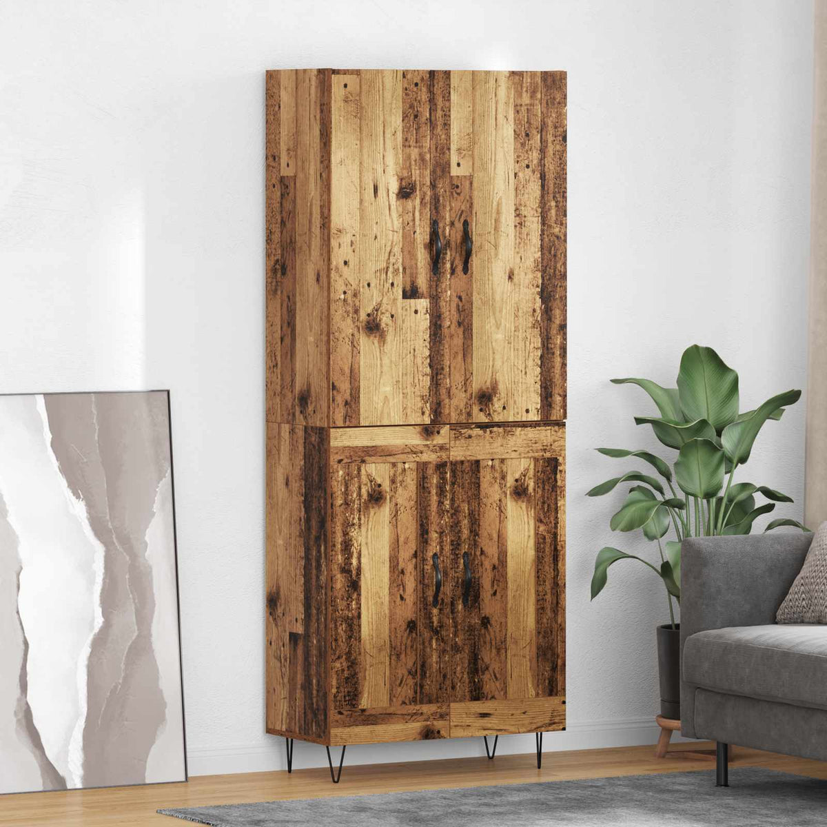 Magasfiú 2 db Öreg fa 69,5 x 34 x 180 cm Szerelt Fa