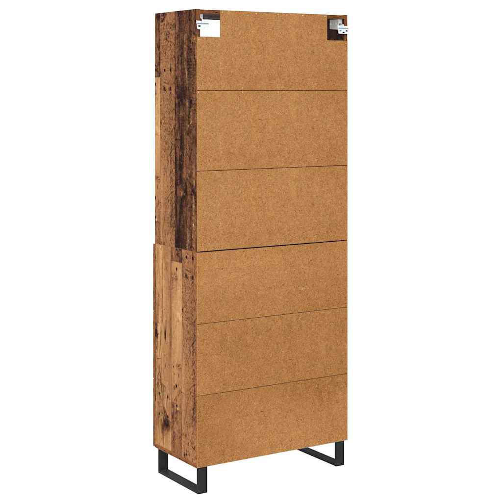Magasfiú 2 db Öreg fa 69,5 x 34 x 180 cm Szerelt fa és Üveg 10