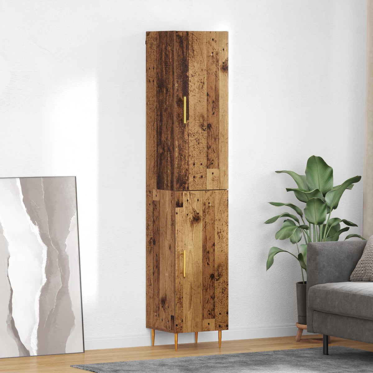 Magasfiú 2 db Öreg fa 34,5 x 34 x 180 cm Szerelt Fa